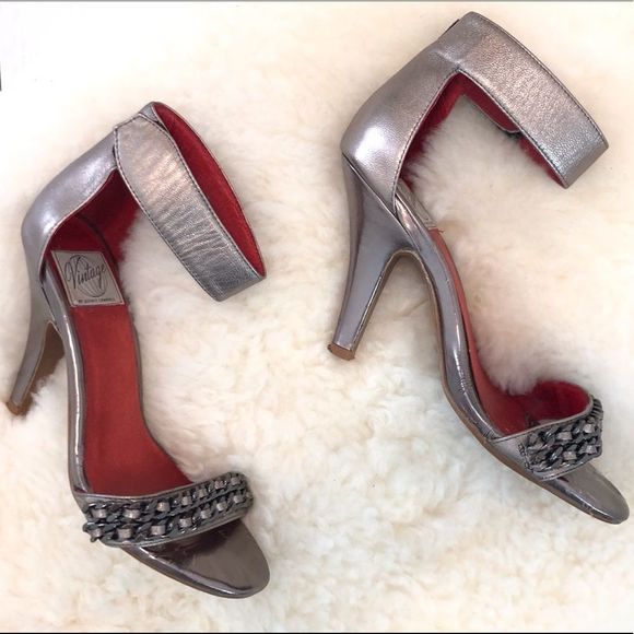 Jeffrey Campbell Hough Bronze Silver Leather Heels - Picture 7 of 11